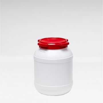 Kunststof wijdmondvat, 316x424 mm, 26 liter, vat wit deksel rood
