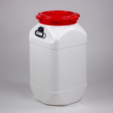 Square drum 80L 380x380x724 mm with 2 handgrips white/red