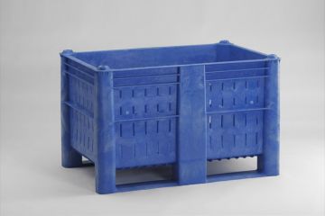 Hygiene palletbox, 1200x800x740 mm 520 liter, geperf. wanden, blauw