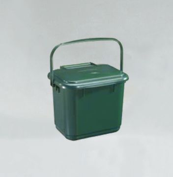 Bio bin, 252x229x234mm, 7 l., with plastic handle, green