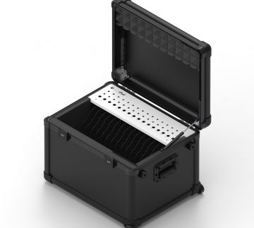 Charging transport case  with dividers for 16 tablets
