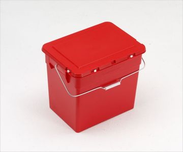 Milieubox 400x310x360 mm, 30 l. scharnierdeksel, met hengsel, rood