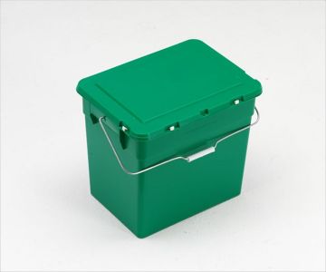 Milieubox 400x310x360 mm, 30 l. scharnierdeksel, met hengsel, groen