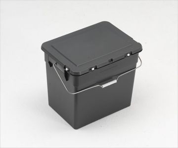 Milieubox 400x310x360 mm, 30 l. scharnierdeksel, met hengsel, grijs