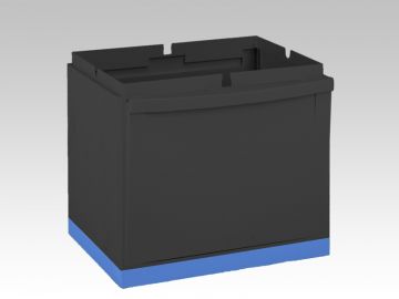 Modular waste bin 40 l.  400x300x350 mm black body blue bottom