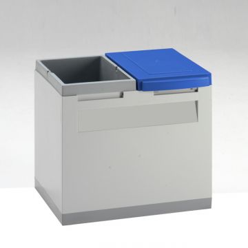 Office waste bin for paper and general waste 400x300x350 mm grey/blue