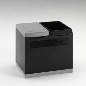 Office waste bin for paper and general waste 400x300x350 mm black/grey