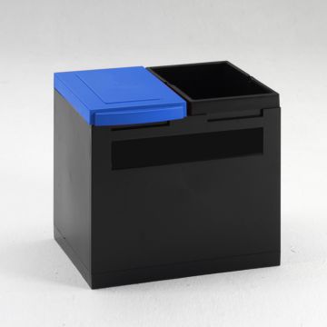 Kantoormodule voor papier en restafval 400x300x350 mm zwart/blauw