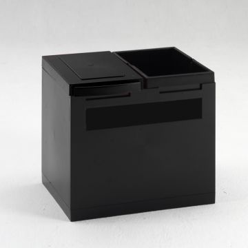 Office waste bin for paper and general waste 400x300x350 mm black/black