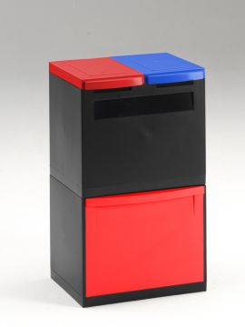 3Fractie module zwart 1 kantelbak rood 2x emmer 2x deksel rood/blauw