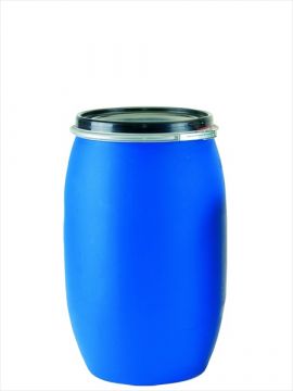 Plastic lid barrel 220 l. ø590x970 mm reconditioned, blue