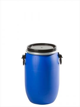 Plastic lid barrel 60 l. ø400x625 mm reconditioned, blue