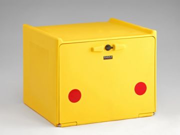 Kunststof food delivery box 560x520x440 mm, 90 l. dubbelwandig, geel