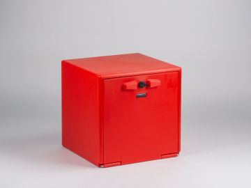 Kunststof scooterbox 422x422x422mm 60 l. rood