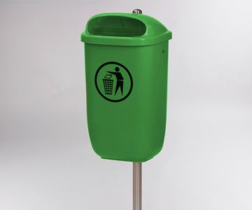 City waste bin 50 l. 430x345x750 mm, green