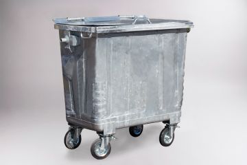 Wheelie bin 770L with steel lid, 1370x780x1370 mm