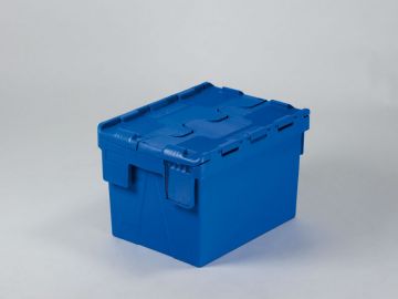 Attached Lid Container 21 l. 400x300x265 mm, blue