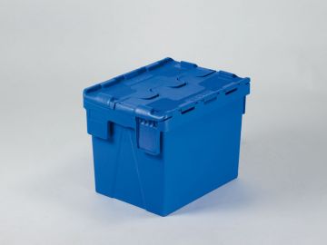 Attached Lid Container 25 l. 400x300x306 mm, blue