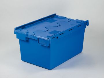 Attached Lid Container 80 l. 710x460x360 mm, blue