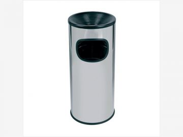 Container with ashtray 30 l. ø250x650 mm mirror stainless steel