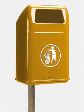 Urban outdoor trash can 60 liters, 440x370x730 mm, orange