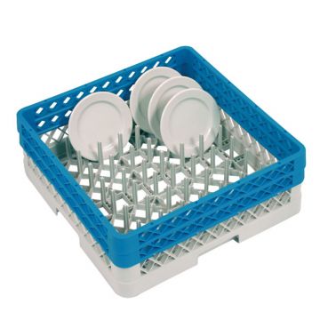 Dishwashing rack for plates 500x500x180 mm with 2 top edge
