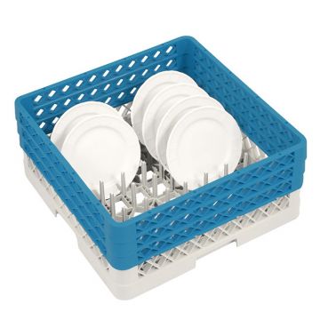 Dishwashing rack for plates 500x500x220 mm with 3 top edge