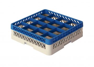 Dishwashing rack 500x500x140 mm with 16 compartments ø 112 mm