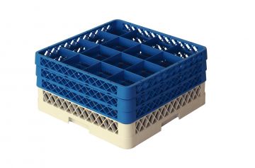 Vaatwaskorf 500x500x220 mm grote mazen t.b.v. ø 112 mm voetglazen (16 vaks)