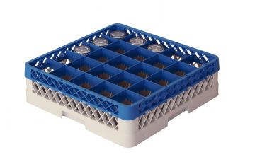 Dishwashing rack for goblets 500x500x140 mm, 25 compartments ø 90 mm