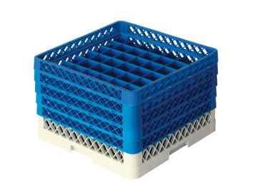 Vaatwaskorf 500x500x300 mm 49 vaks t.b.v. ø 63 mm bekerglazen