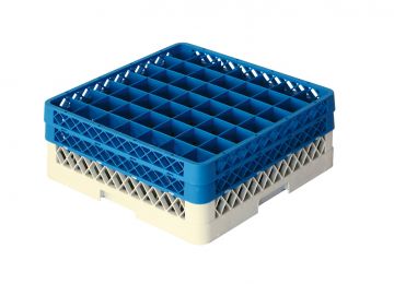 Vaatwaskorf 500x500x180 mm 49 vaks t.b.v. ø 63 mm voetglazen