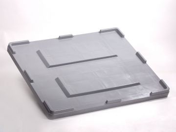 Kunststof oplegdeksel voor palletbox, 1000x1200 mm, grijs 