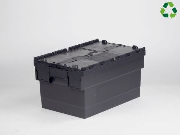 E-line Distribox distributiebak, bakdeel zwart, dekselhelften zwart 55 ltr