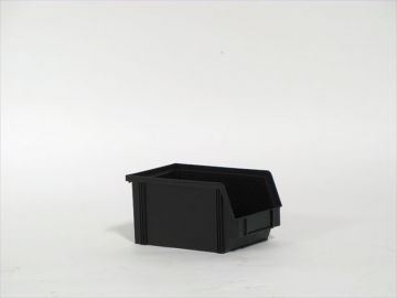 Magazijnbak 230x140x125 mm met grijpopening, ESD-veilig, zwart