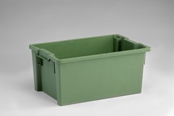 Draaistapelbak euronorm, 600x400x270 mm, 50 liter, gesloten, groen