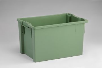 Draaistapelbak hygiëne euronorm, 600x400x350 mm, 66 liter, dicht, groen