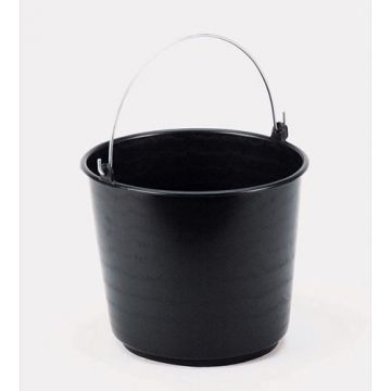 Emmer, ø380x280 mm, 20 liter, met inhoudsmarkering, zwart