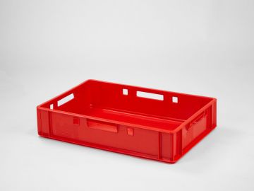 E1 meat crate 25 liter, 600x400x125 mm, red