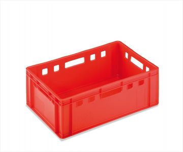 E2 meat crate 40 liter, 600x400x200 mm, red