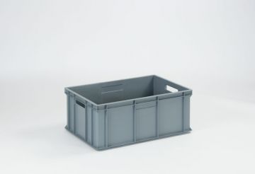 Stackable bin Classic closed 47L, grey, open grips