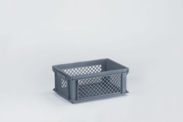 Perforated euro container 16L 400x300x170 mm, grey