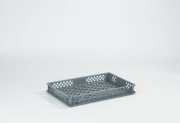 Kunststof cateringbak 600x400x70 mm, 12 liter, geperforeerd lichtgrijs