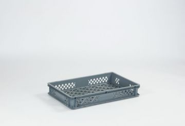 Perforated euro container 18L 600x400x90 mm, grey