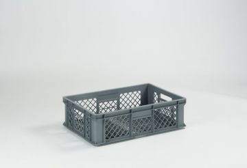 Perforated euro container 33L 600x400x170 mm, grey