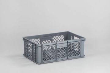 Perforated euro container 43L 600x400x220 mm, grey