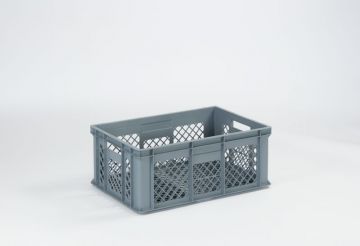 Perforated euro container 47L 600x400x240 mm, grey