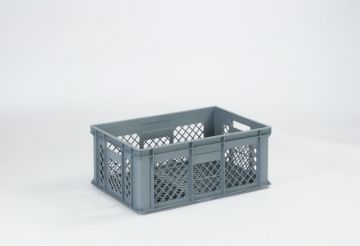 Kunststof cateringbak 600x400x240 mm, 47 liter, geperforeerd lichtgrijs