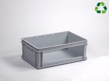 Stapelbak magazijn, zwaarlast 40 liter, 1 sectie grijs