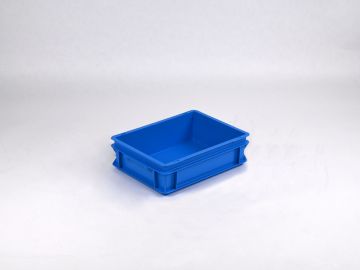 Normbox stapelbare kunststof bak 400x300x120 mm, 10L PP virgin blauw 